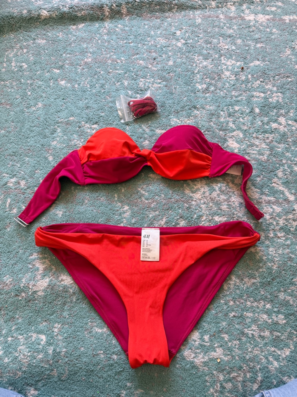 H&M Red and Magenta Bikini Bottom